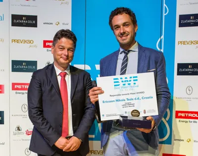 Ericsson Nikola Tesla receives award on Bled for WaterQ project